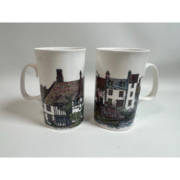 Dunoon England Fine Bone China Doorways Rose Cottage Cups set of 2- dogs & cats - Picture 11 of 11